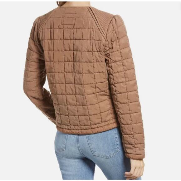 Blank NYC Jacket Womens XS Brown Patch Pocket Quilted Zip Happy Camper - Picture 11 of 11